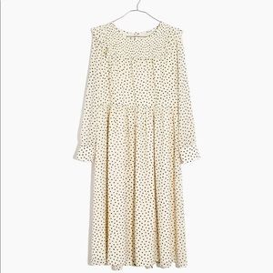 NWT Madewell smocked polka dot dress size M